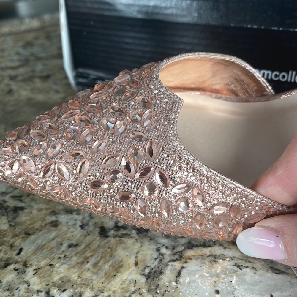 Rose Gold Rhinestone Shoes - Picture 2 of 4